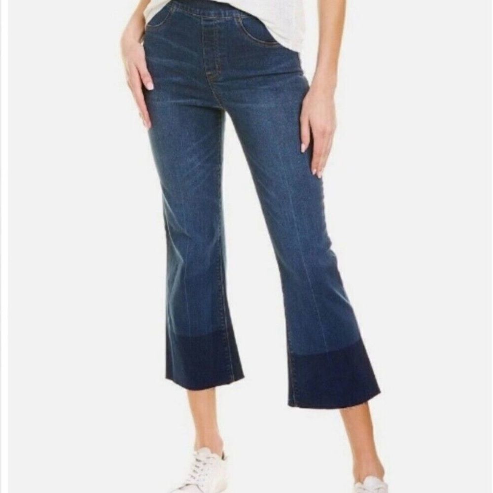 Spanx kick flare raw hem blue jeans size small - excellent used condition